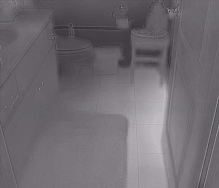 Thermal image of bathroom.